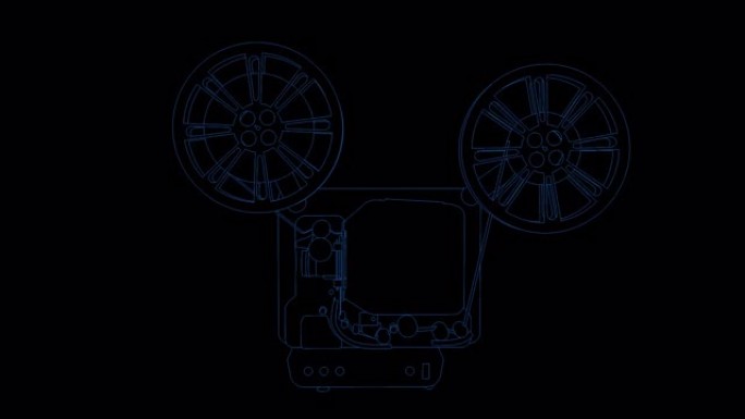 16毫米电影放映机的2D轮廓动画