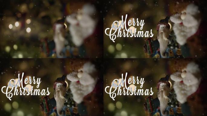 圣诞老人通过视频明信片发送圣诞快乐的祝福
