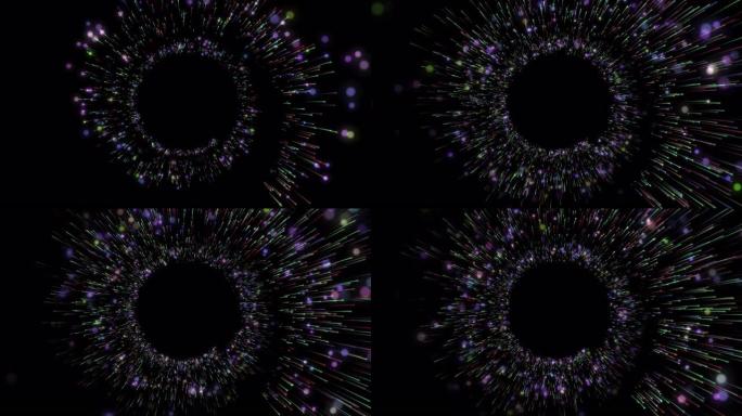 彩色螺旋背景。神奇粒子环。摘要背景。光条纹，点波。具有隧道效应的螺旋螺旋。未来主义概念。