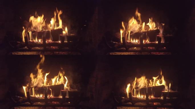 燃烧的壁炉火