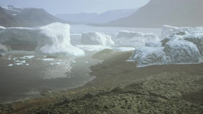 南极蓝色冰山，冰雪覆盖南极风光