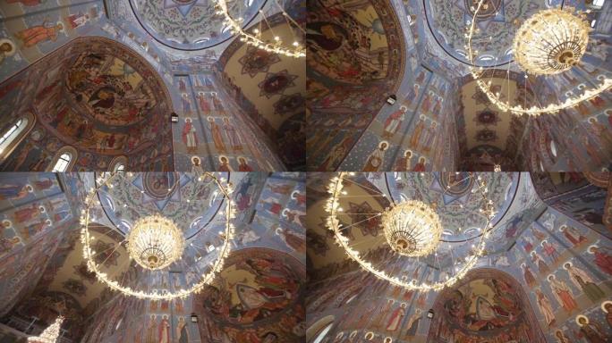 大型圆顶东正教教堂的水平全景-62