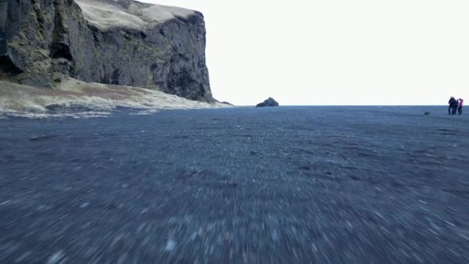冰岛黑海滩对悬崖的风景，星球大战电影拍摄地点