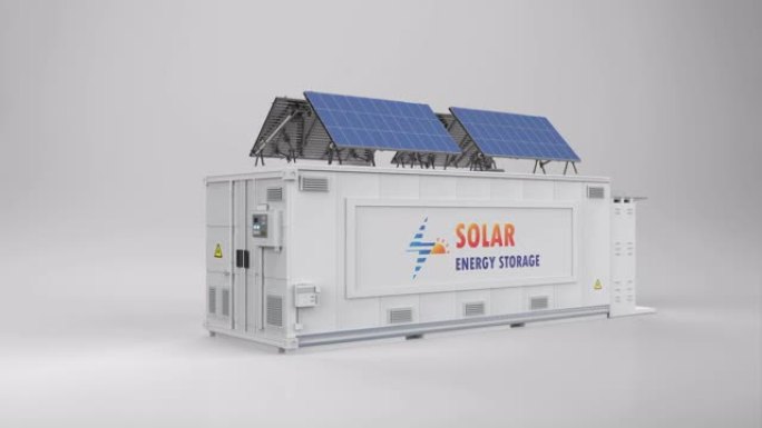 太阳能储能系统或电池容器单元4k镜头