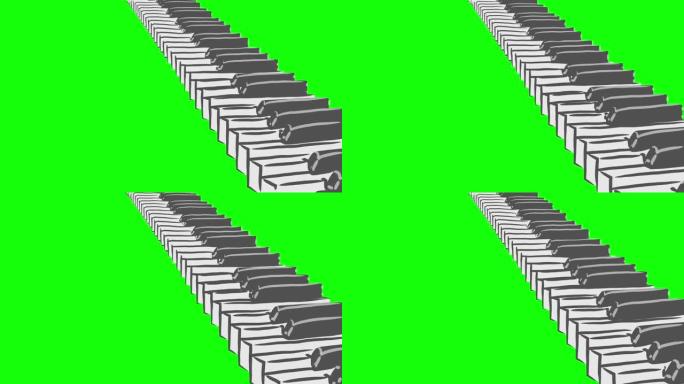 钢琴楼梯循环动漫风格图案E