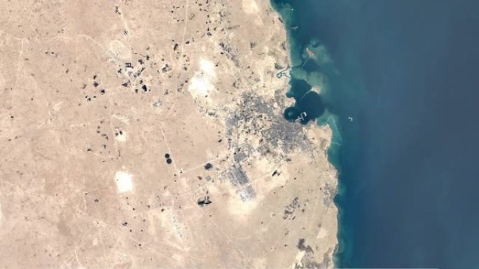 卡塔尔多哈城市增长: 来自卫星1984年和2020。