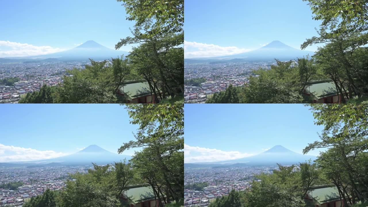 日本山梨县藤吉田富士山和荒仓山森根公园