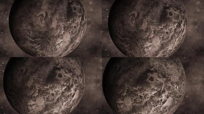 旋转3d谷神星虚构行星视图空间