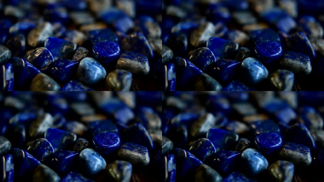 青金石美丽的天然蓝色宝石制作珠宝
