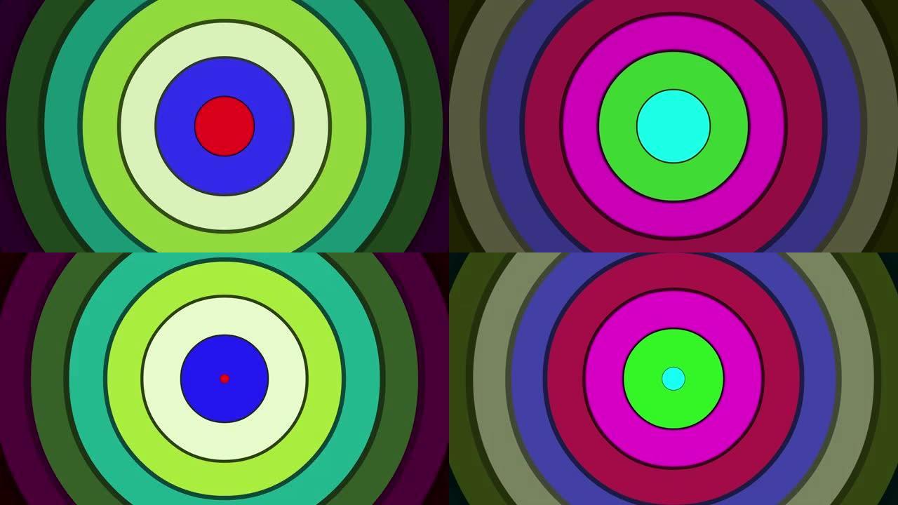 扩展彩色圆圈运动图形背景