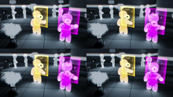 meta universe用户正在浏览并向虚拟视频发送喜欢