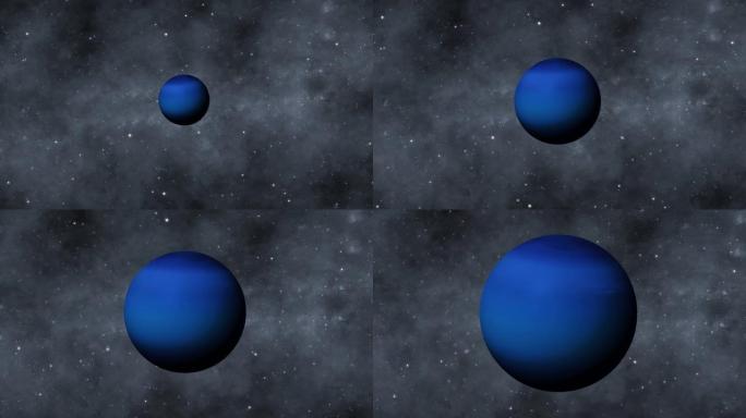 3d海王星现实星球中的旋转观看变焦