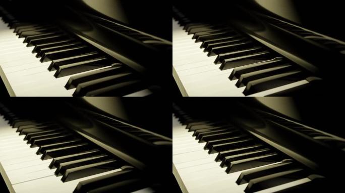 移动钢琴键盘自动演奏的循环动画视频