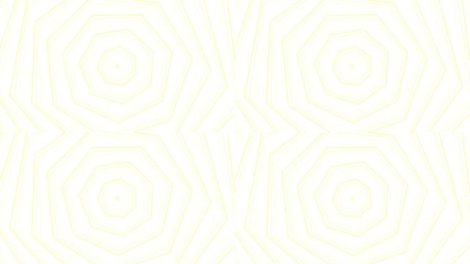白色背景上的黄色纤细自旋七边形星形简单扁平几何循环。星空七边形旋转无线电波无尽的创意动画。旋转星星无