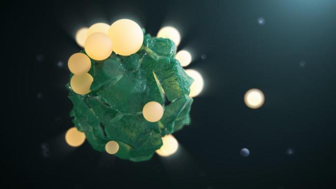 3D三维动画甲醛分子分解溶解水和二氧化碳