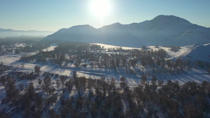 新疆清河县冬季雪景