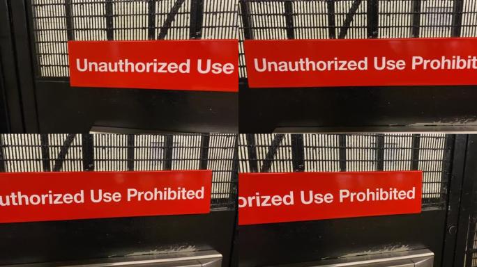 未经授权使用纽约市 (NYC) 地铁站的禁止标志