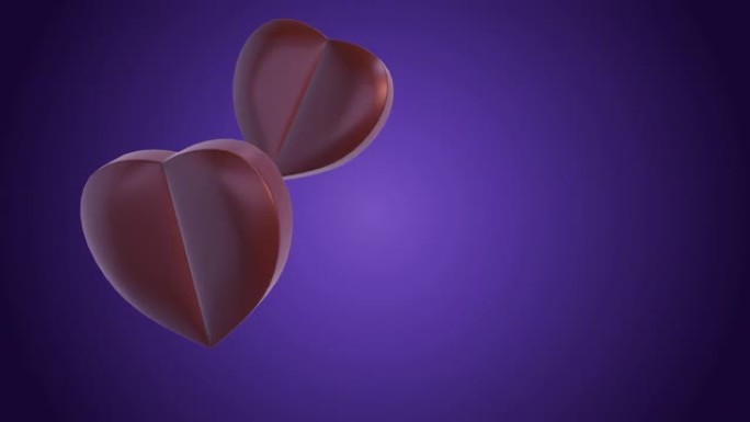 巧克力心弹出3D动画情人节概念