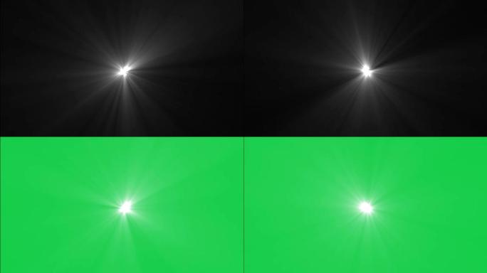黑色和绿色背景上的中心白色光线。