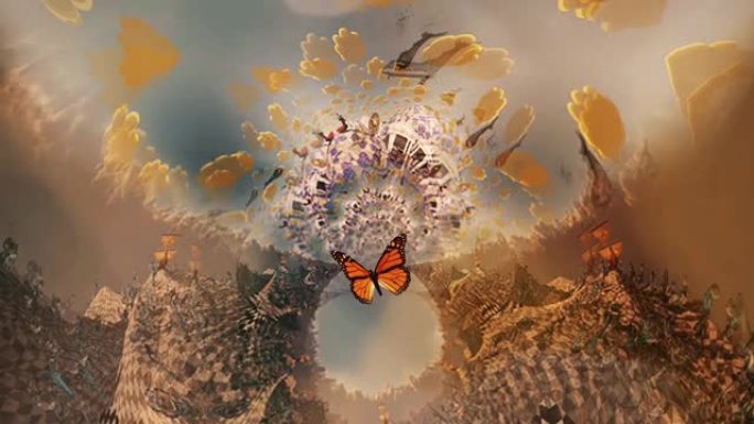 移动超现实场景中的飞蛾