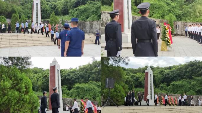 实拍公祭日黙哀革命烈士纪念碑缅怀革命先烈