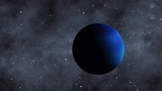 太空星系上的旋转逼真的原始3d海王星行星