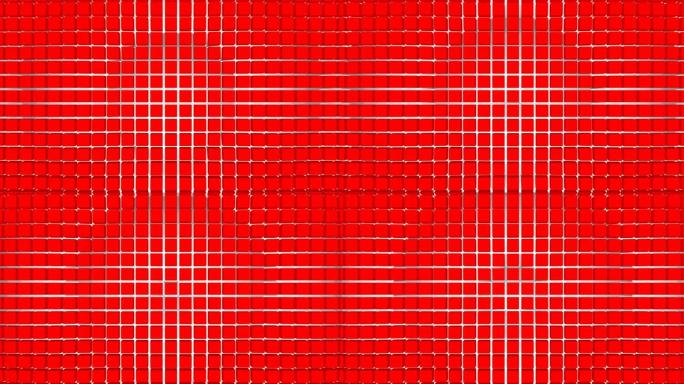 抽象红色3d块或立方体运动背景。