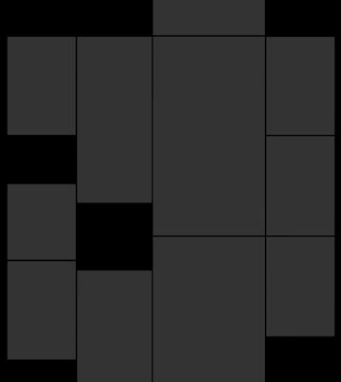 神奇闪亮的运动图形方形-移动方形块，从黑色背景到白色的表面变换动画，抽象块背景，成千上万的块在一个正