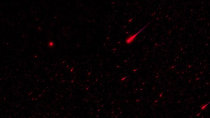 彩色彗星粒子4k在黑暗空间背景上飞行股票视频