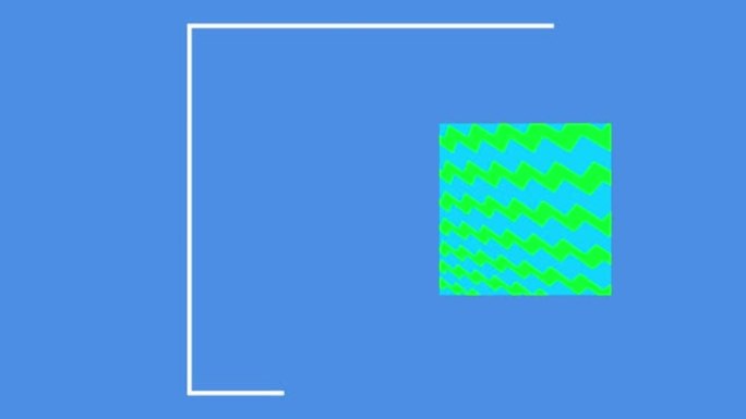 蓝色背景上白色和彩色方块的动画