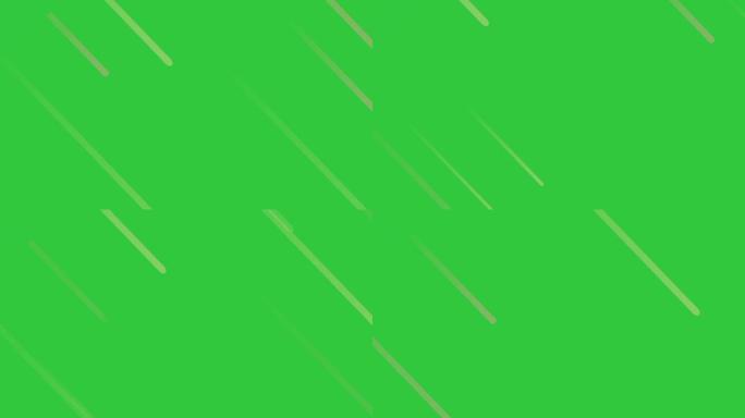 绿屏背景的坠落陨星运动图形。色度键上的火和烟痕迹。