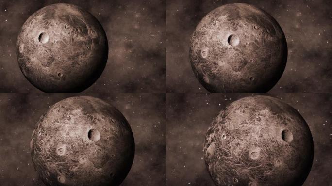 谷神星虚构的3d旋转行星视图