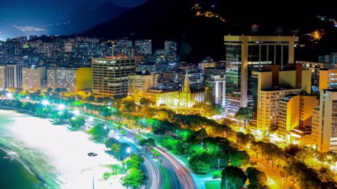 巴西里约热内卢建筑风格夜晚行车都市夜色