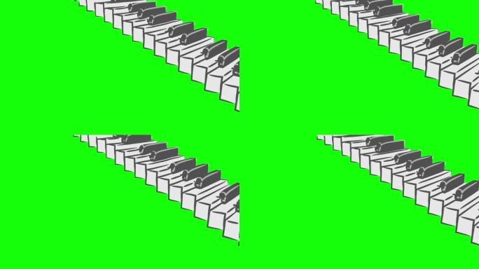 钢琴楼梯循环动漫风格图案D