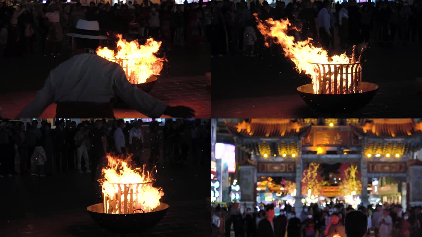 昆明南屏街篝火活动