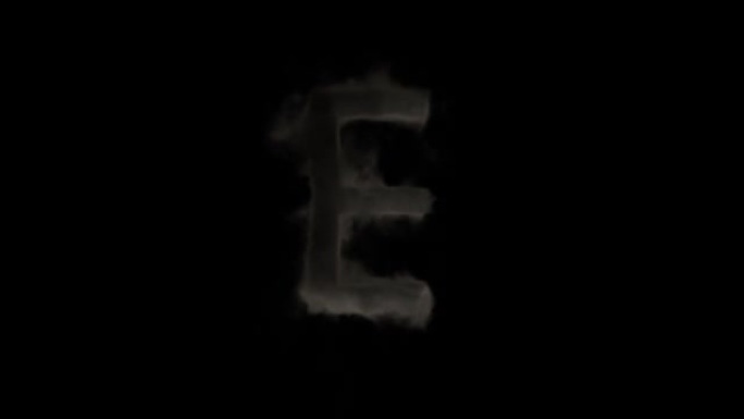 烟雾中的字母E，神秘字母，字母，阿尔法通道