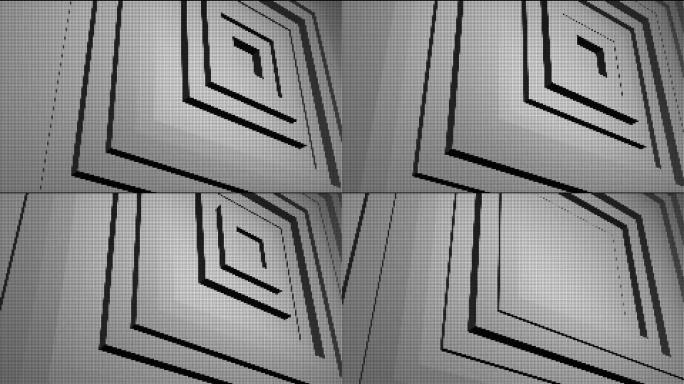 8位像素复古抽象方形图案，具有偏移效果。