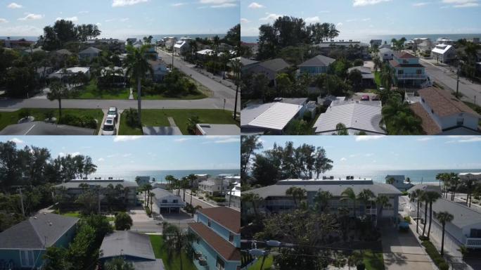 佛罗里达州霍姆斯海滩第28街-航拍镜头驶向海滩