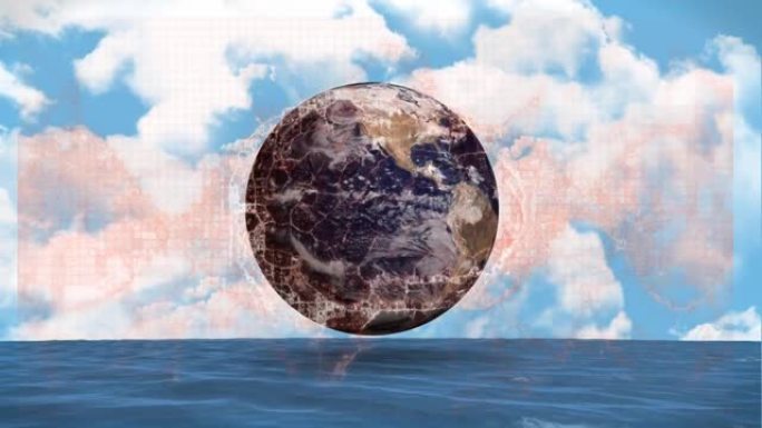 云海的数字大脑和地球仪的动画