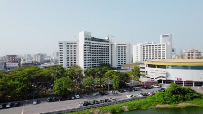拉各斯五星级酒店Eko酒店和套房的无人机视图。