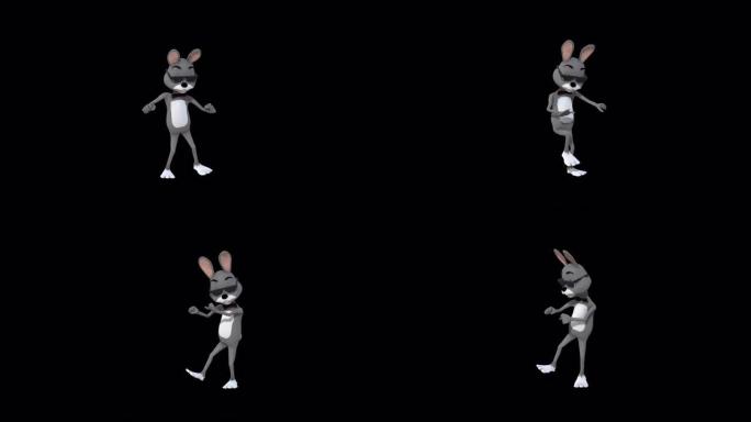 卡通灰色兔子舞1