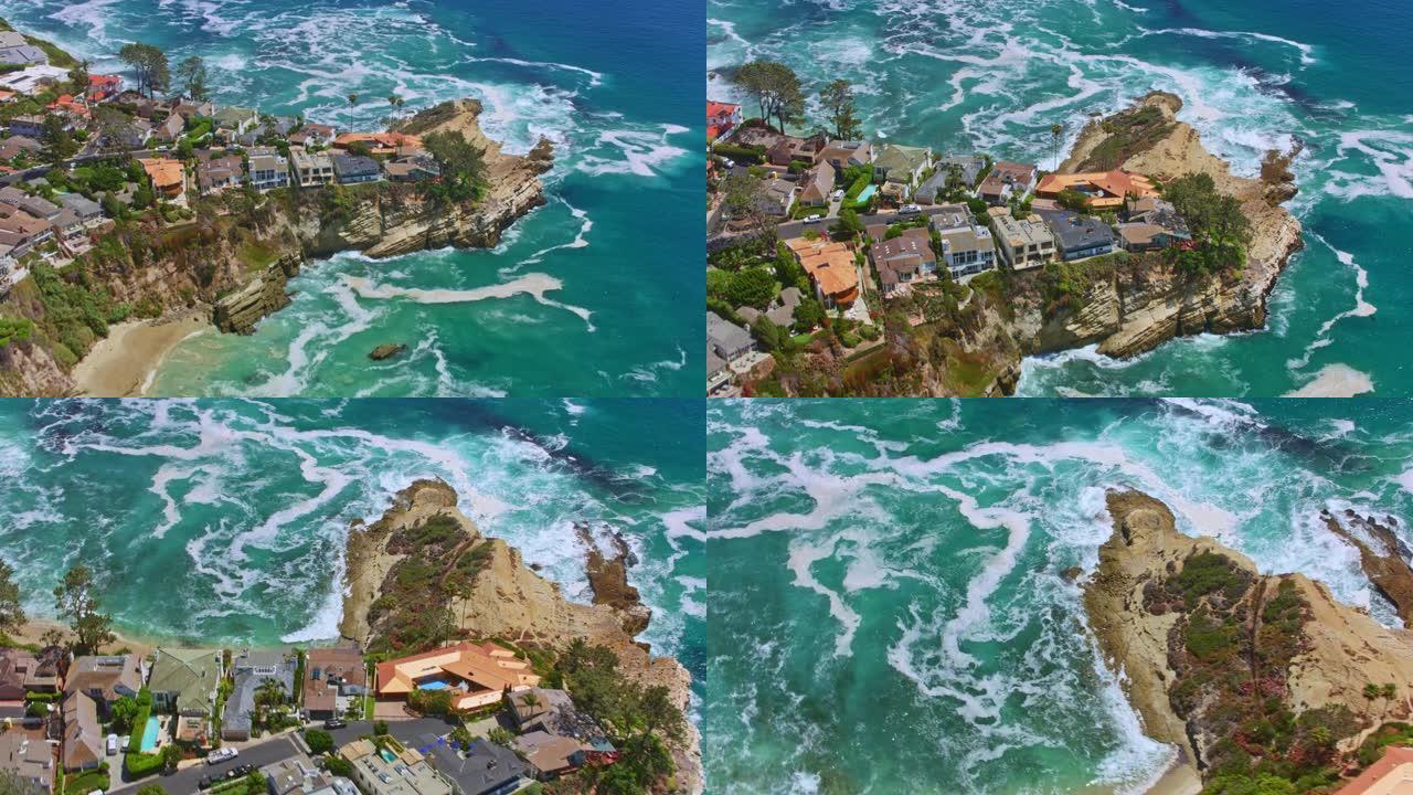加利福尼亚州拉古纳海滩南拉古纳悬崖上的空中房屋