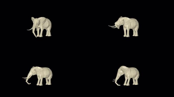 低聚3D大象动画