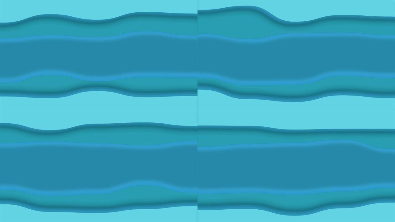 创意波浪动画背景，抽象波浪粒子和流动线条背景的4k镜头，计算机生成的数字动画背景
