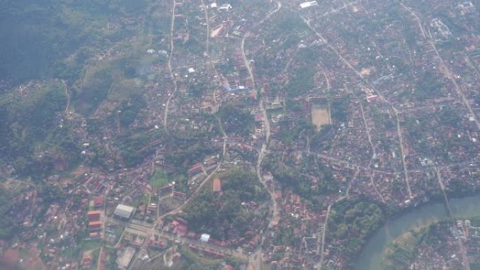 老挝琅勃拉邦鸟瞰图