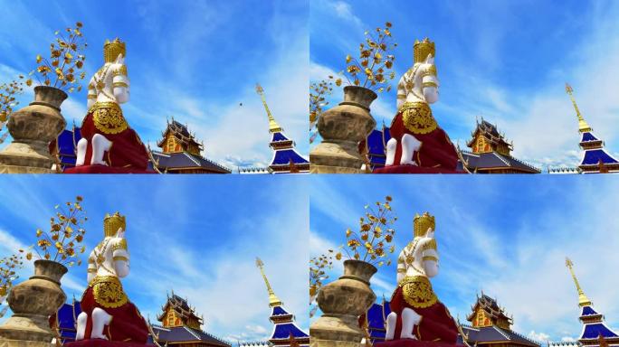 泰国风格天使雕像4k延时视频