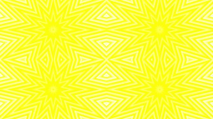 白色背景上的黄色八角星简单平坦几何循环。星空电波无尽的创意动画。星星无缝运动图形背景。阿斯特拉雷达声