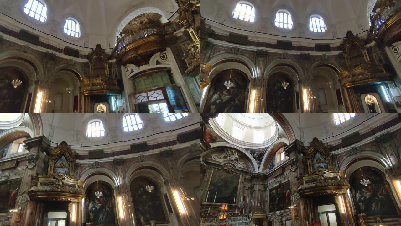 那不勒斯-福尔塞拉圣玛丽亚·埃吉齐卡教堂的内部概述