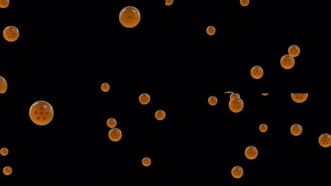 橙色星星球无缝循环雨球滴粒子动画透明背景阿尔法通道