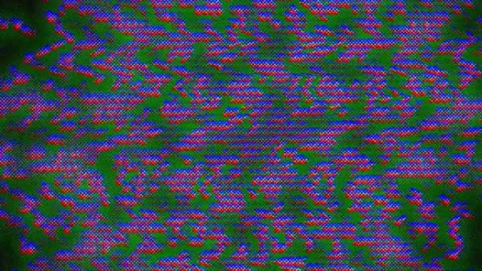 光学几何效果坏电视抽象形状霓虹灯发光动态元件。